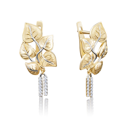 

Серьги из желтого золота с фианитом PLATINA jewelry 02-3955-00-401-1130-59, 02-3955-00-401-1130-59