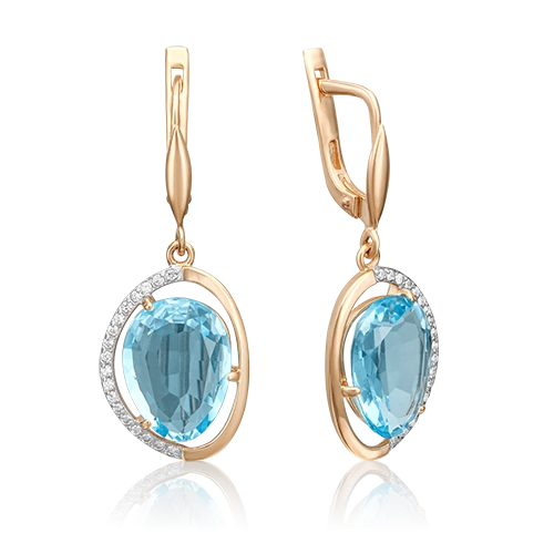 

Серьги из красного золота с топазом/фианитом PLATINA jewelry 02-3196-00-207-1110-46, 02-3196-00-207-1110-46
