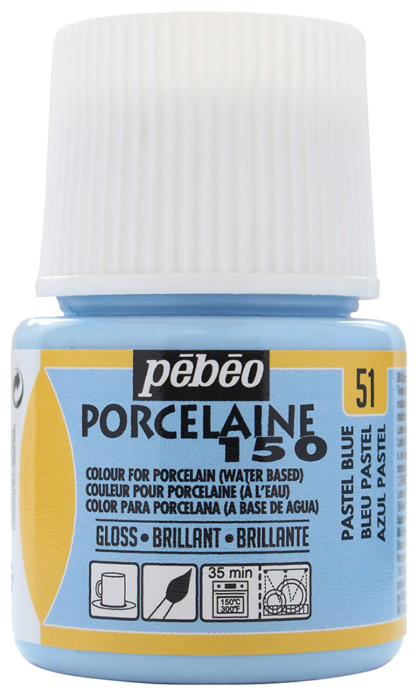 

Краска Pebeo Porcelaine 150 под обжиг пастельная голубой 45 мл