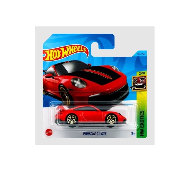 

Машинка базовой коллекции Hot Wheels PORSCHE 911 GT3 красная 5785/HKH97, Красный, 5785/HKH97