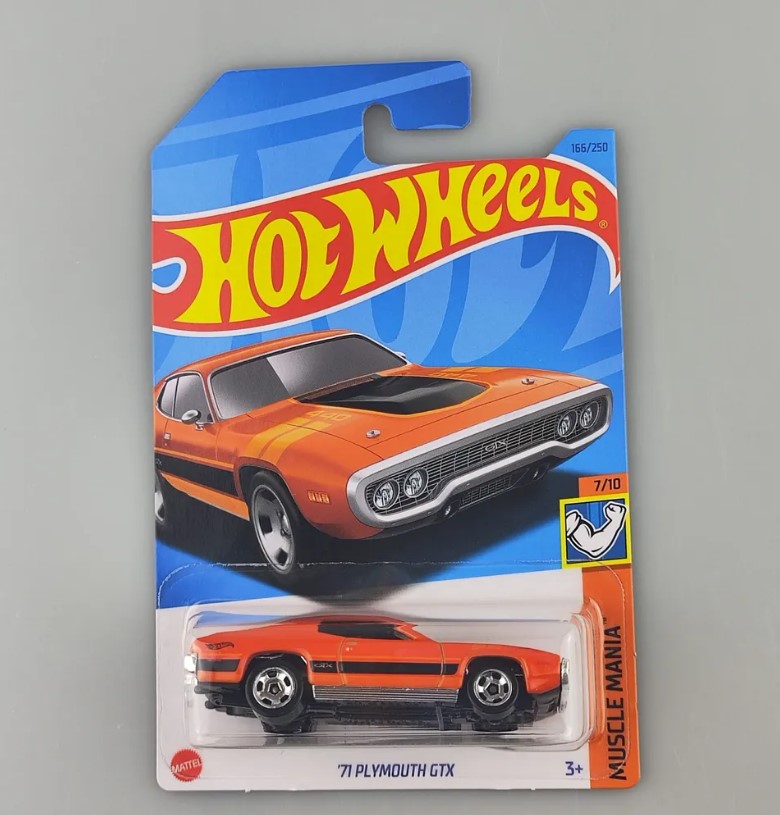 

Машинка базовой коллекции Hot Wheels `71 PLYMOUTH GTX 5785/HKJ56, Оранжевый;черный, 5785/HKJ56