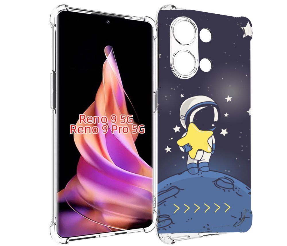 

Чехол MyPads астронавт с звездочкой для Oppo Reno 9/Reno 9 Pro, Прозрачный, Tocco