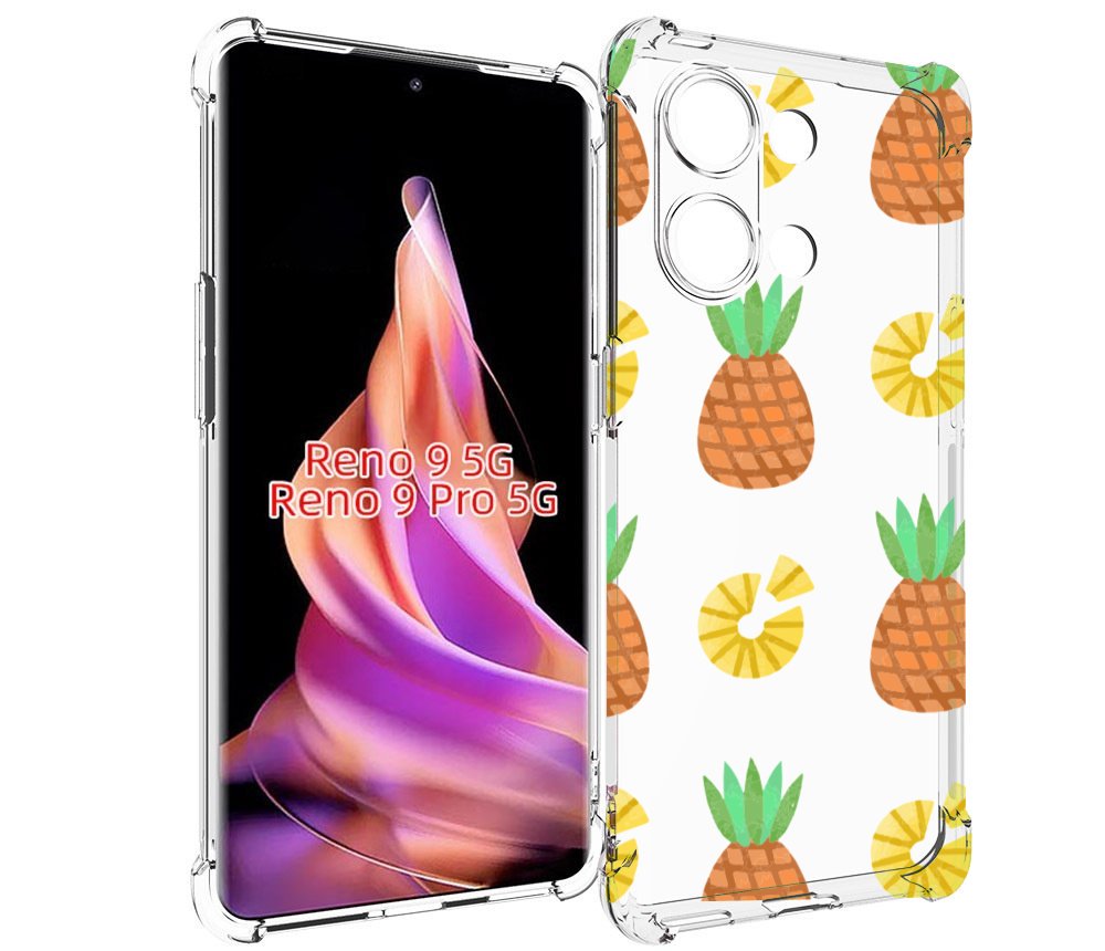 

Чехол MyPads ананасики для Oppo Reno 9/Reno 9 Pro, Прозрачный, Tocco
