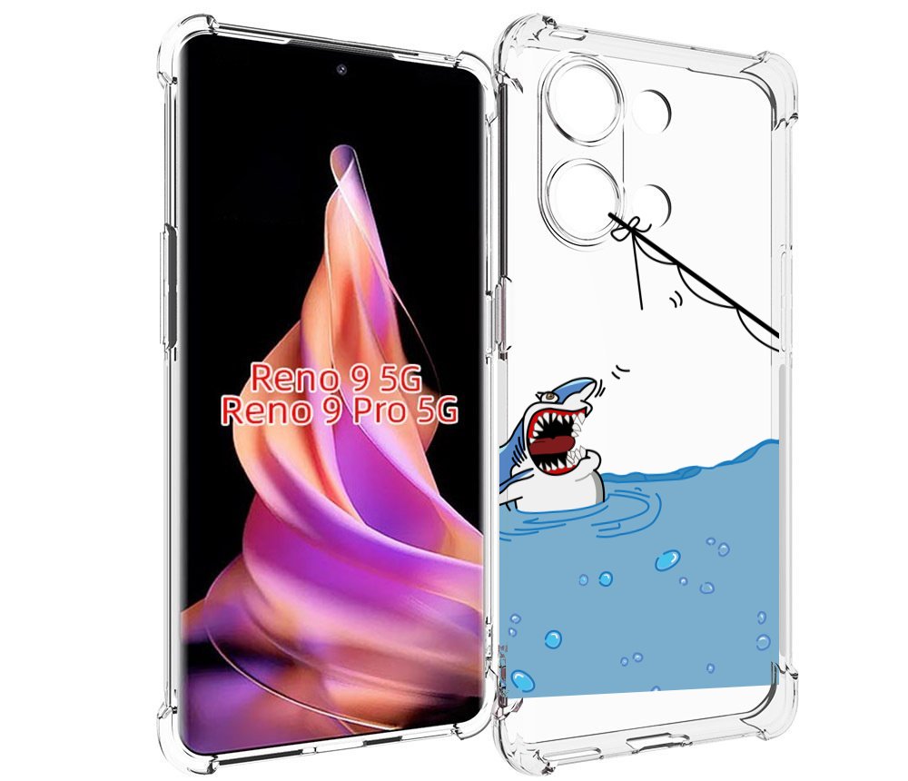 

Чехол MyPads акула-рисунок для Oppo Reno 9/Reno 9 Pro, Прозрачный, Tocco