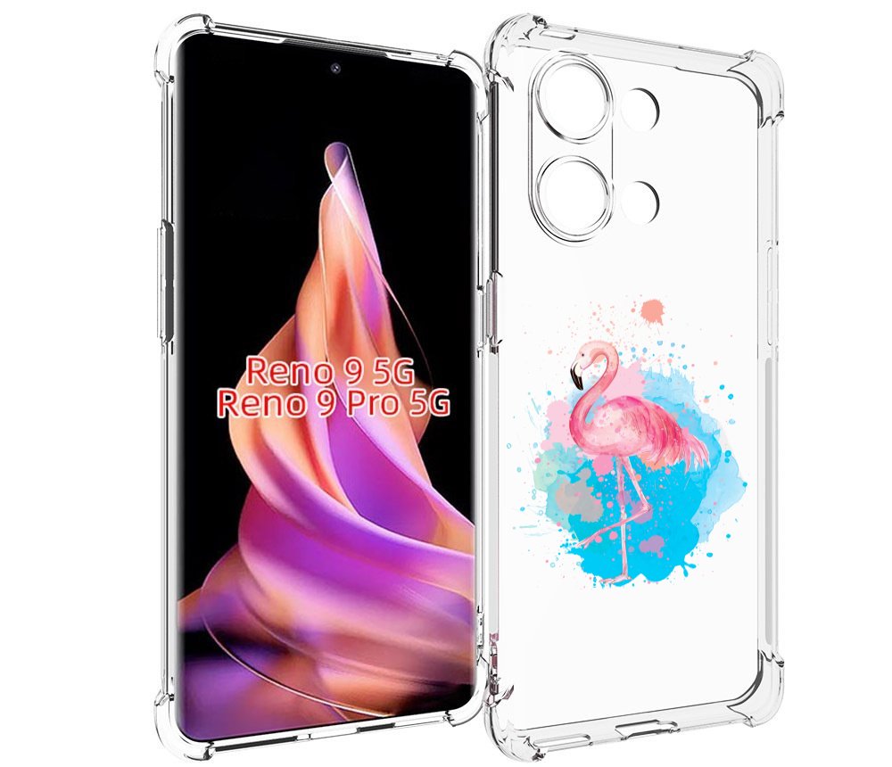 

Чехол MyPads акварельное-фламинго для Oppo Reno 9/Reno 9 Pro, Прозрачный, Tocco