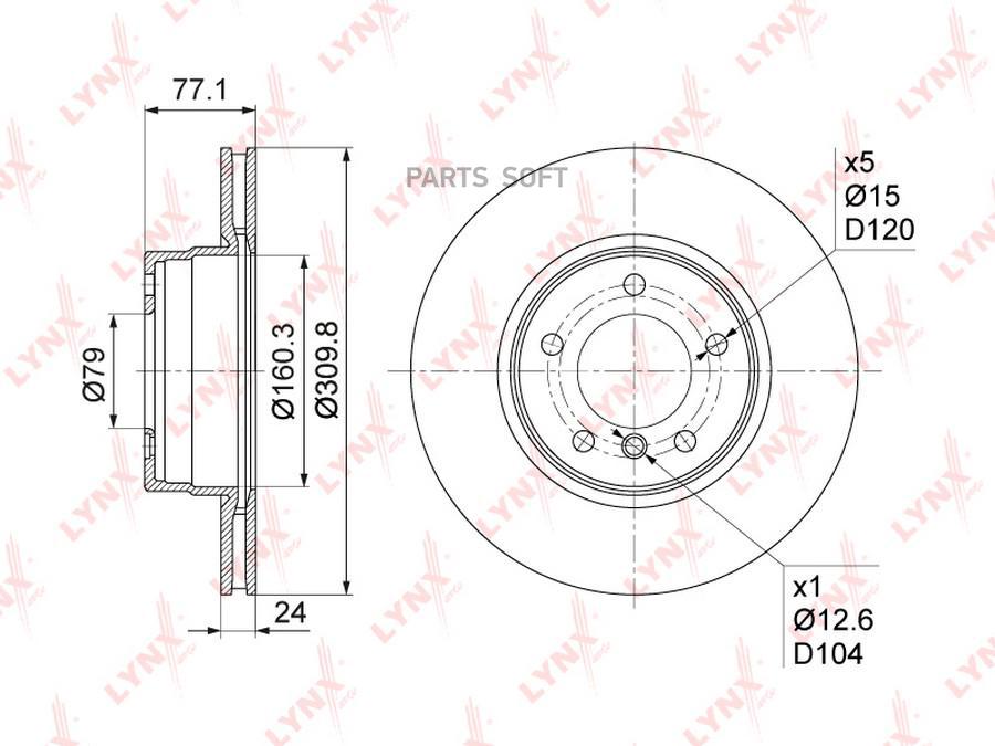 LYNXAUTO BN1003 Диск тормозной | перед |