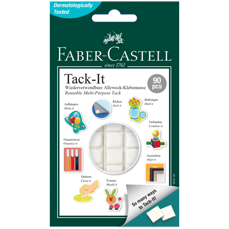 Масса для приклеивания Faber-Castell Tack-It, 90 кубиков, 50г.