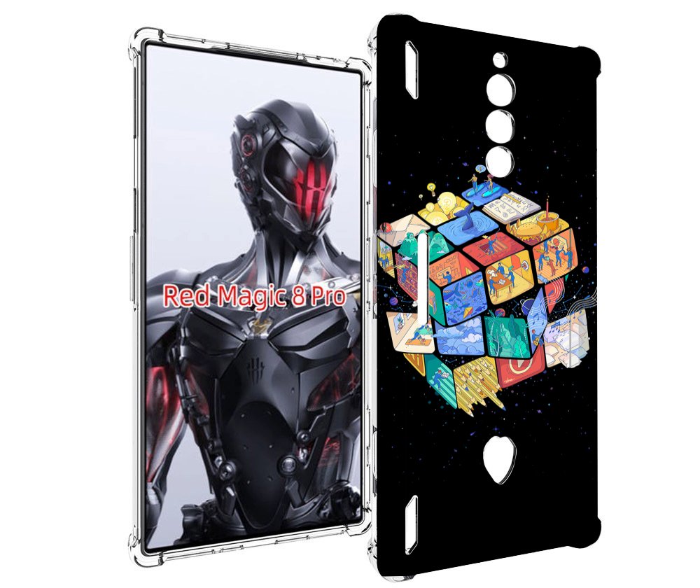 Чехол MyPads Кубик-Рубика для ZTE Nubia Red Magic 8 Pro / Red Magic 8 Pro Plus