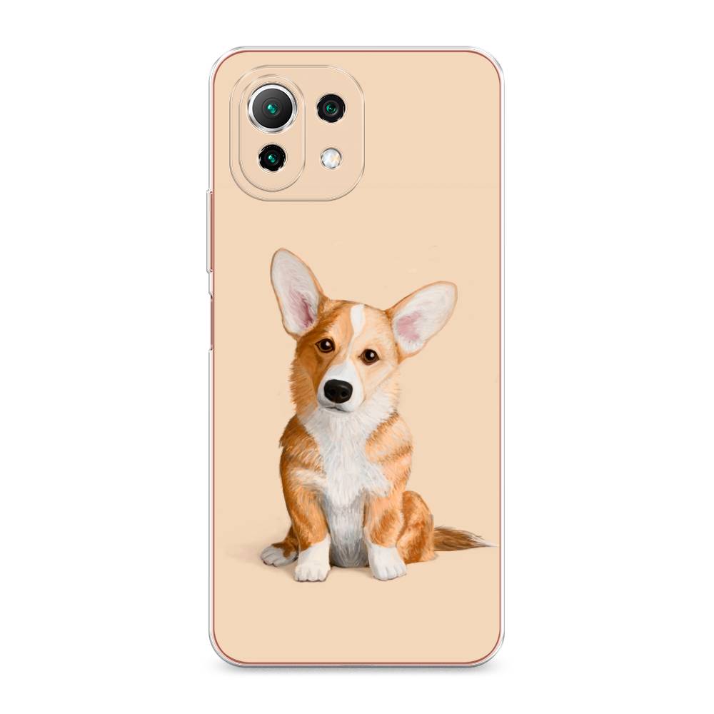 

Чехол на Xiaomi Mi 11 Lite "Грустный Корги", Коричневый;бежевый, 311750-1