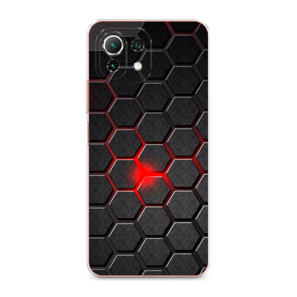 

Чехол на Xiaomi Mi 11 Lite "Соты красные", Красный;черный;серый, 311750-3