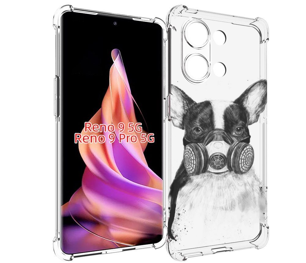 

Чехол MyPads Французский бульдог для Oppo Reno 9/Reno 9 Pro, Прозрачный, Tocco