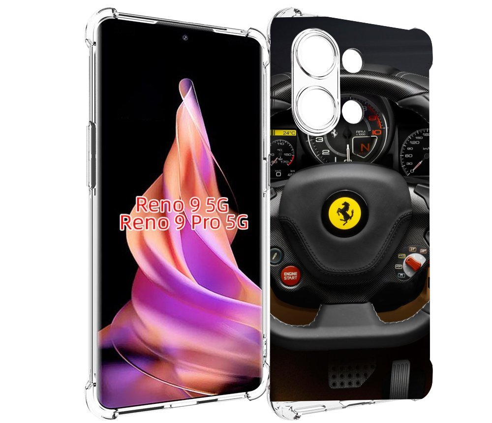 

Чехол MyPads Ферарри для Oppo Reno 9/Reno 9 Pro, Прозрачный, Tocco
