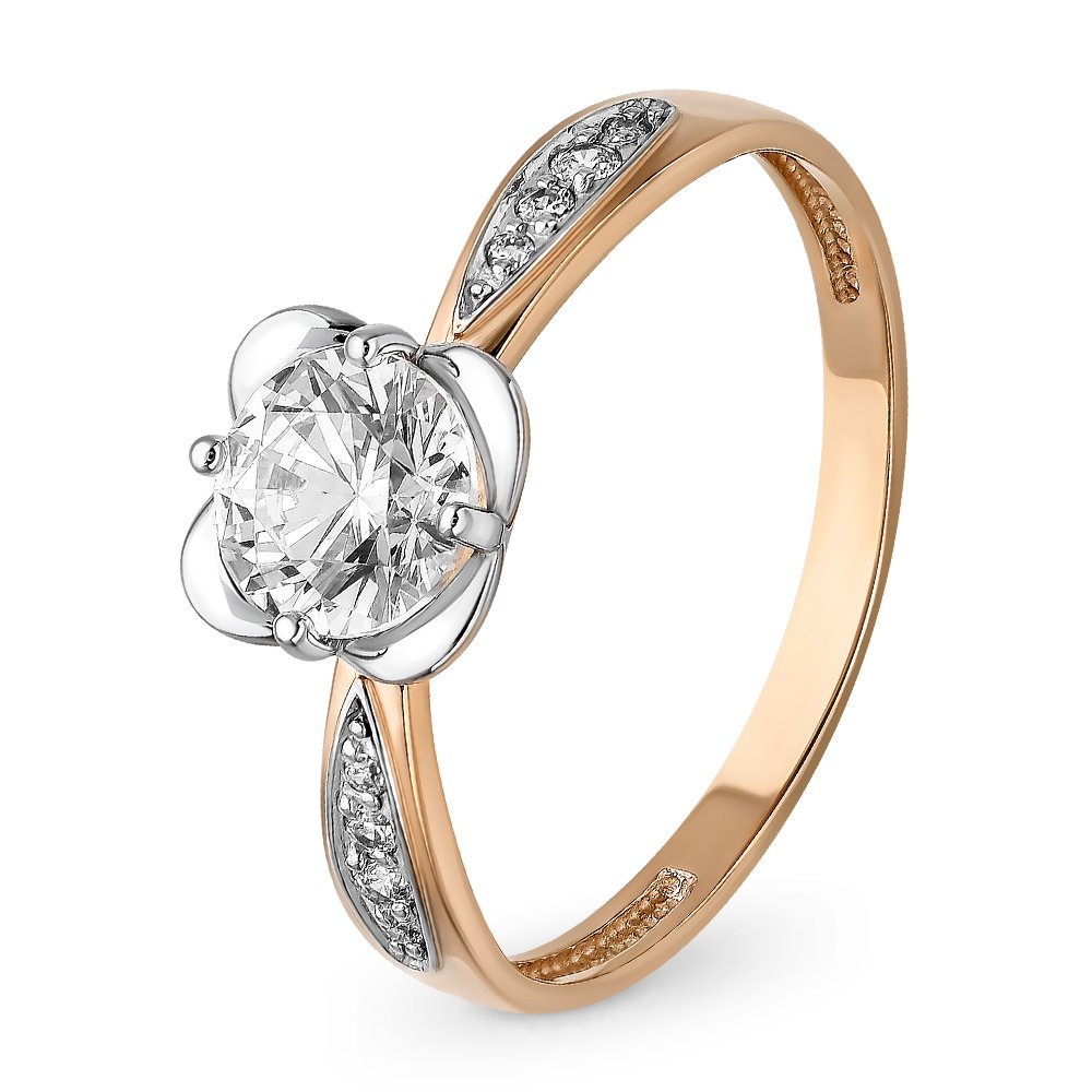 

Кольцо женское из красного золота с кристаллами cваровски 585Gold 301011120, р, 301011120