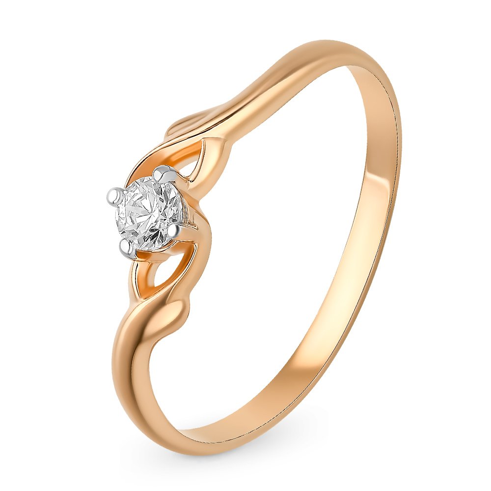

Кольцо женское из красного золота с кристаллами cваровски 585Gold 301011132, р, 301011132
