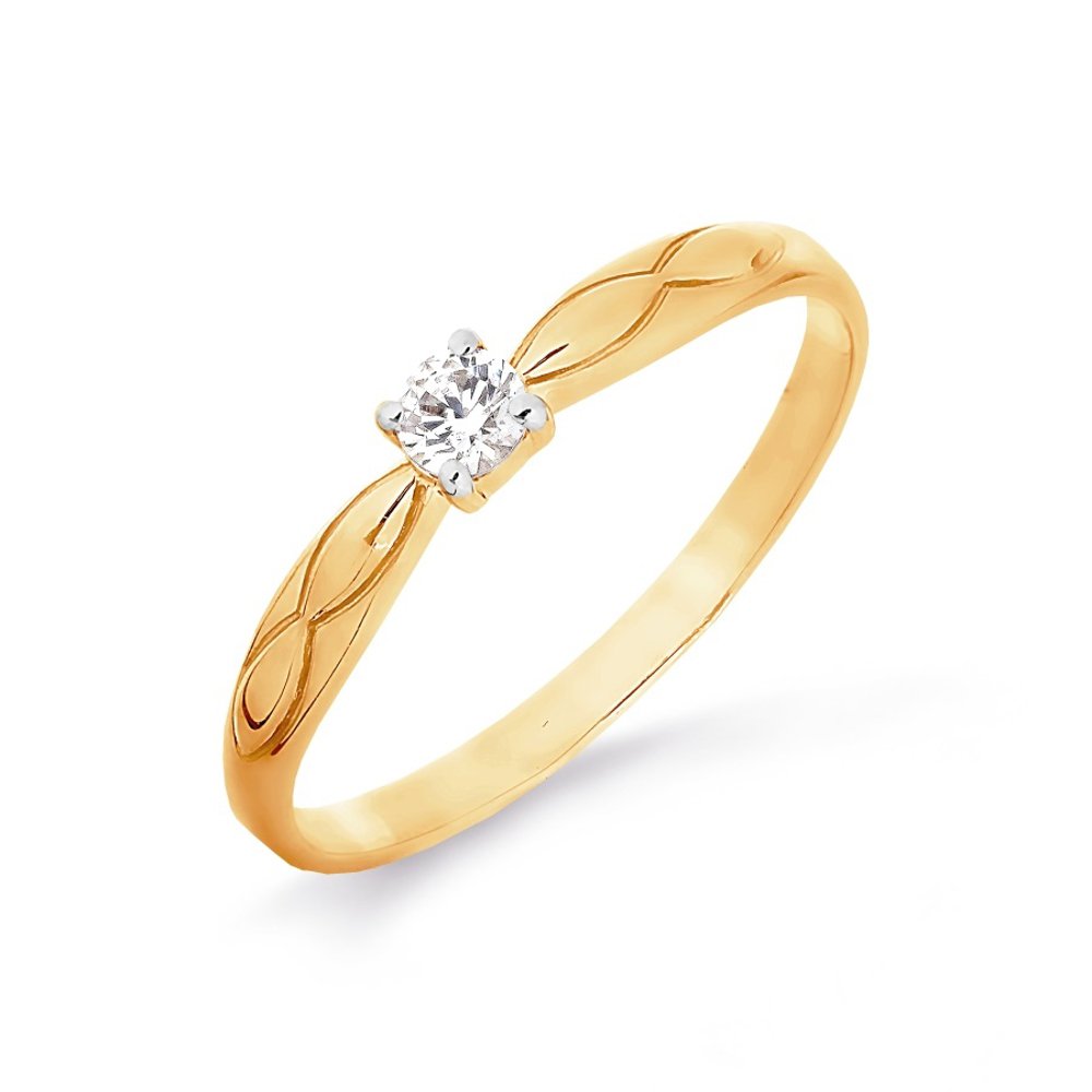 

Кольцо женское из красного золота с кристаллами cваровски 585Gold 301011074, р, 301011074