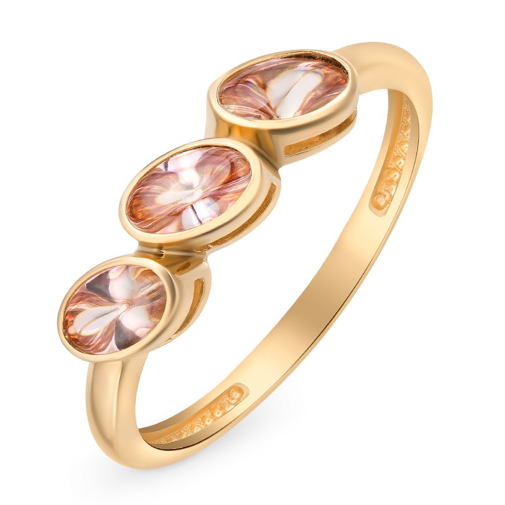 

Кольцо женское из красного золота с кристаллами cваровски 585Gold 301009636, р, 301009636