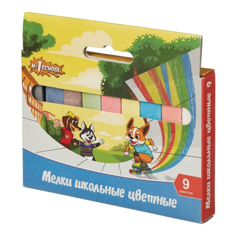 Мел №1 School 1094659 Шустрики 9 цветов 10 шт