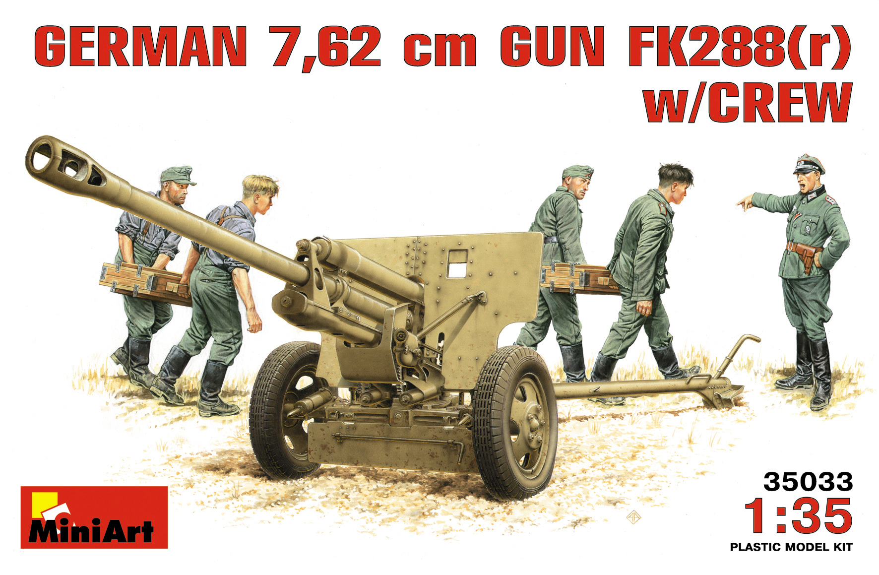 

Сборная модель MiniArt 1/35 Немецкая 7,62 см Пушка Fk288(r) с расчетом 35033