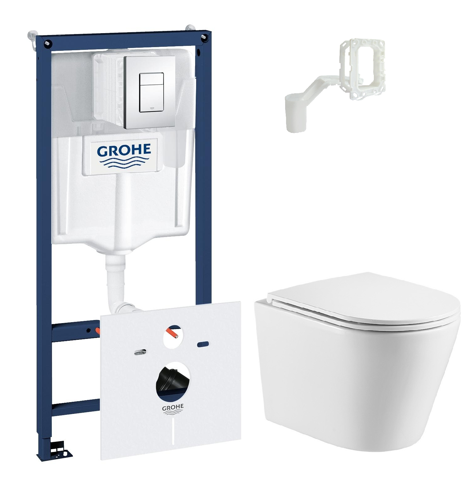 Комплект инсталляция Grohe 38827000 5в1 +унитаз подвесной Azario Teramo AZ-0053 484-884 600017308615