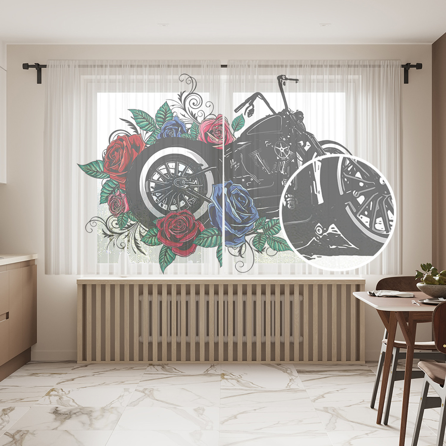 

Тюль фототюль короткий JoyArty Крузер 290x180 на шторной ленте tul_422866_145x180