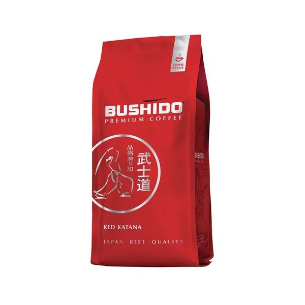 Кофе в зернах BUSHIDO Red Katana натуральный 1000 г 100% арабика, вакуумная упаковка
