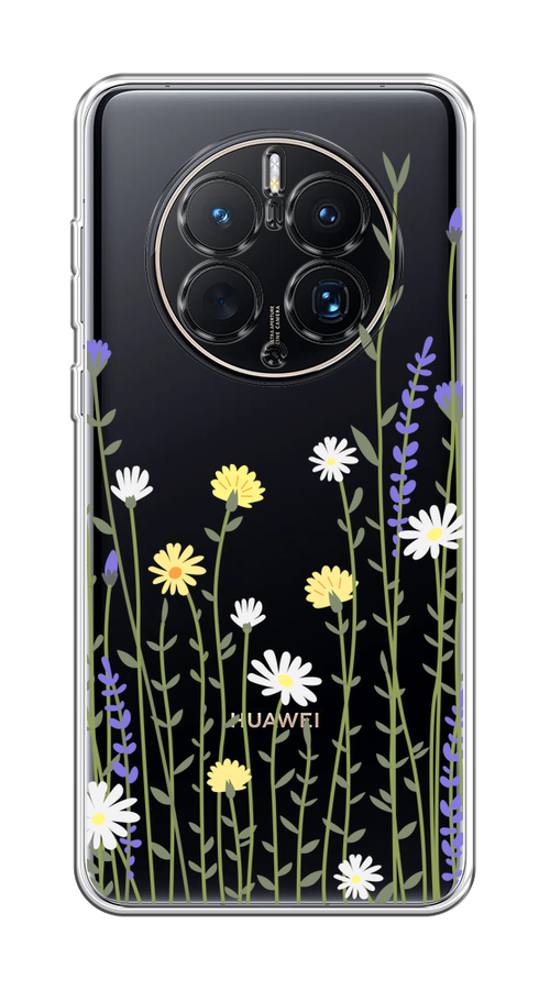 

Чехол на Huawei Mate 50 Pro "Ромашка и лаванда", Зеленый;желтый;прозрачный, 6109950-1