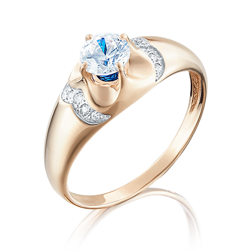 

Кольцо из красного золота с фианитом р. 17 PLATINA jewelry 01-4897-00-504-1110-38, 01-4897-00-504-1110-38