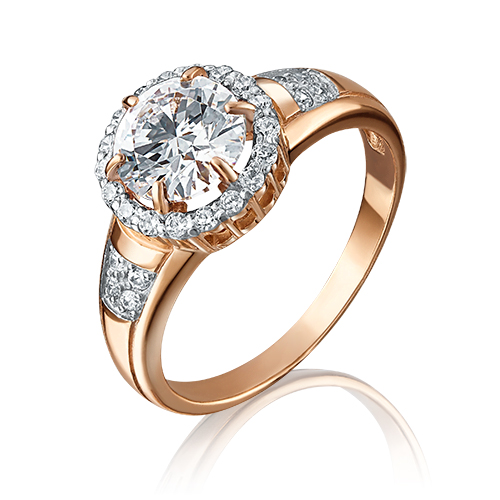 

Кольцо из красного золота с фианитом р. 15 PLATINA jewelry 01-4253-00-501-1110-38, 01-4253-00-501-1110-38
