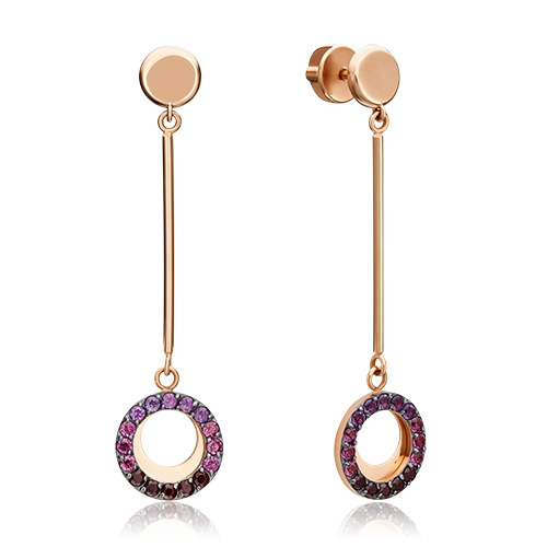 

Серьги из красного золота с гранатом/аметистом PLATINA jewelry 02-4488-00-257-1110-57, 02-4488-00-257-1110-57