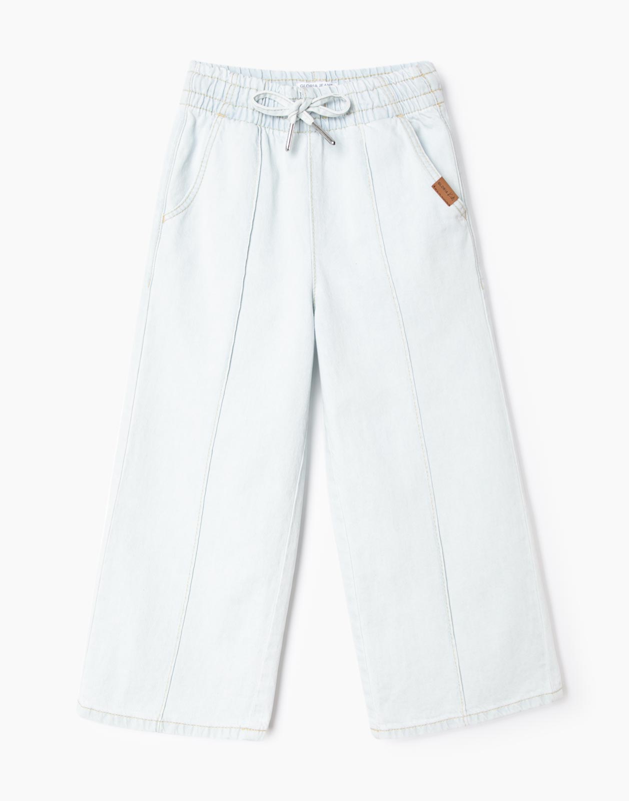 Широкие джинсы Easy Fit со шнурком для девочки р.110