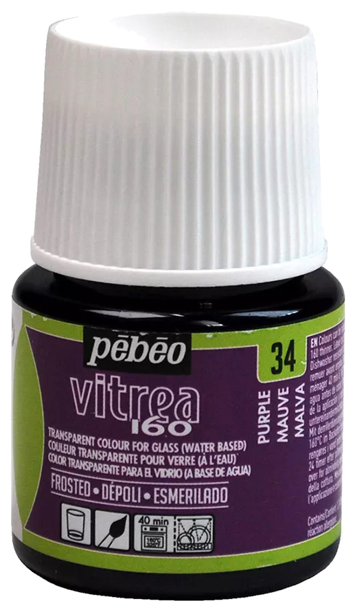 

Краска Pebeo Vitrea 160 под обжиг матовая мальва 45 мл, Фиолетовый