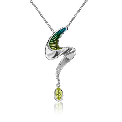 

Бегунок из серебра PLATINA jewelry 03-3234-00-205-0200-69, эмаль/хризолит, 03-3234-00-205-0200-69