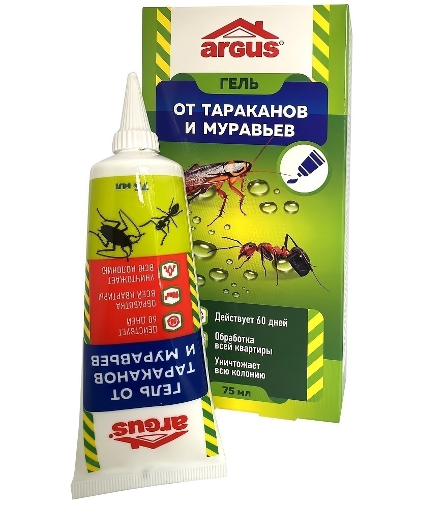 фото Гель "argus" туба от тараканов и муравьев 75мл