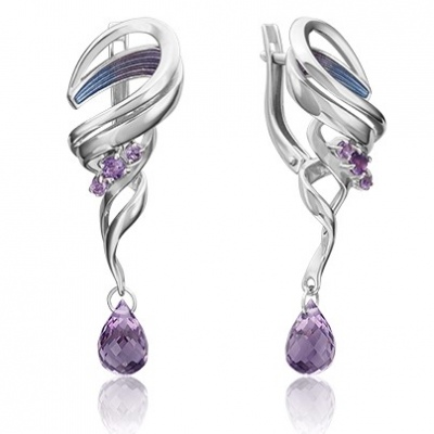 

Серьги из серебра с аметистом/эмалью PLATINA jewelry 02-4728-00-203-0200-69, 02-4728-00-203-0200-69