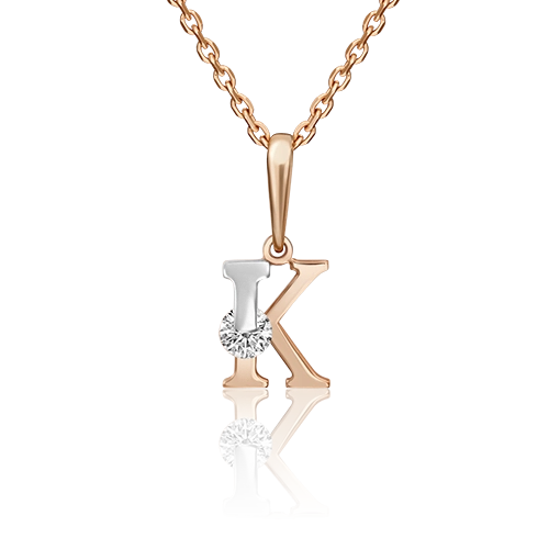 

Подвеска из комбинированного золота с фианитом PLATINA jewelry 03-3119-К-501-1111-38, 03-3119-К-501-1111-38