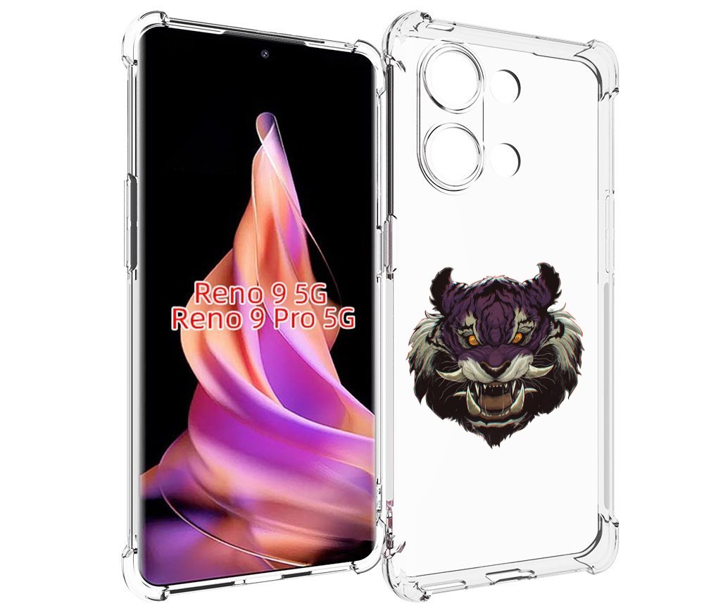 

Чехол MyPads Страшный-тигр для Oppo Reno 9/Reno 9 Pro, Прозрачный, Tocco