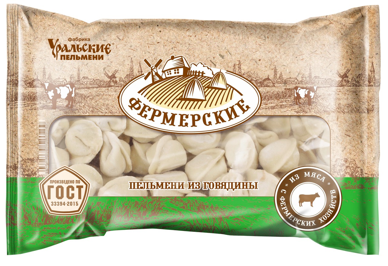 Пельмени Уральские Пельмени фермерские, из говядины, 700 г