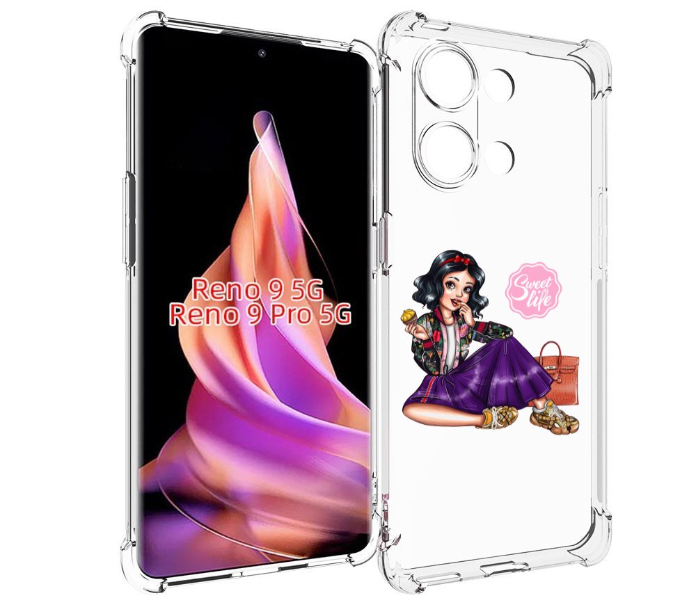 

Чехол MyPads Сладкая-жизнь женский для Oppo Reno 9/Reno 9 Pro, Прозрачный, Tocco