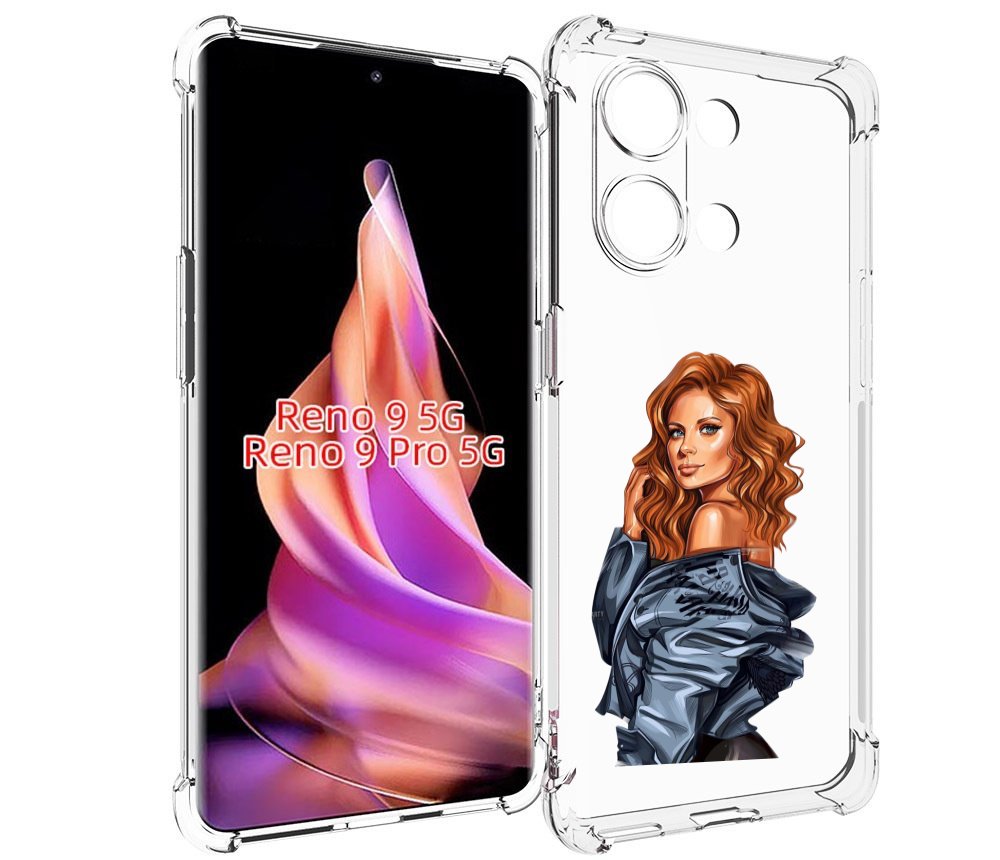 

Чехол MyPads Рыжая-девушка женский для Oppo Reno 9/Reno 9 Pro, Прозрачный, Tocco