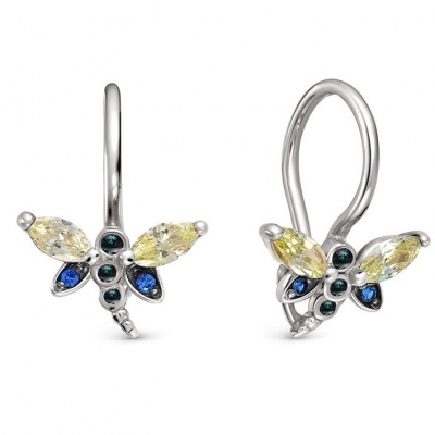 

Серьги Стрекозы с 8 фианитами из серебра Вероника С638-909М14, С638-909М14