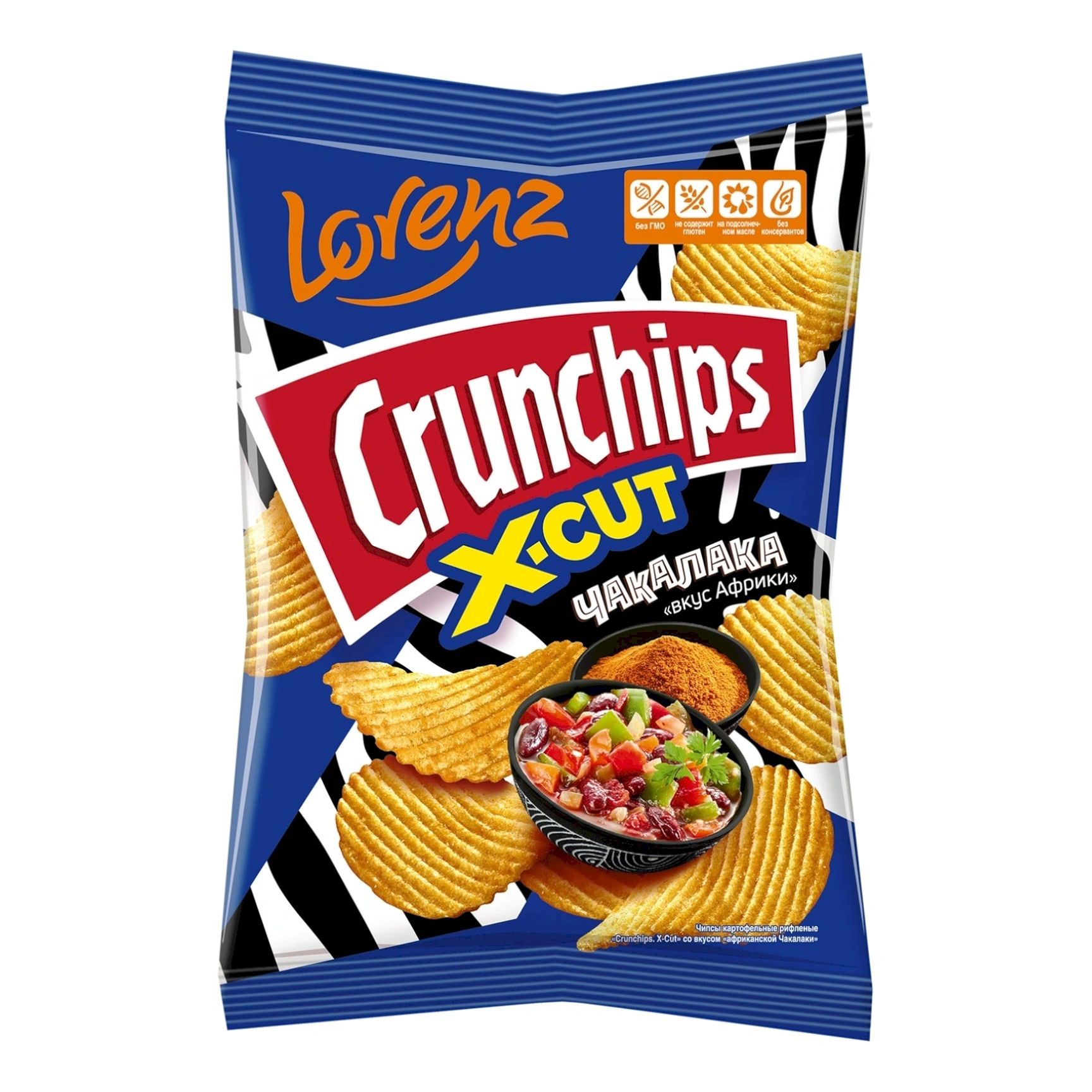 Чипсы картофельные Lorenz Crunchips со вкусом африканской чакалаки 100 г