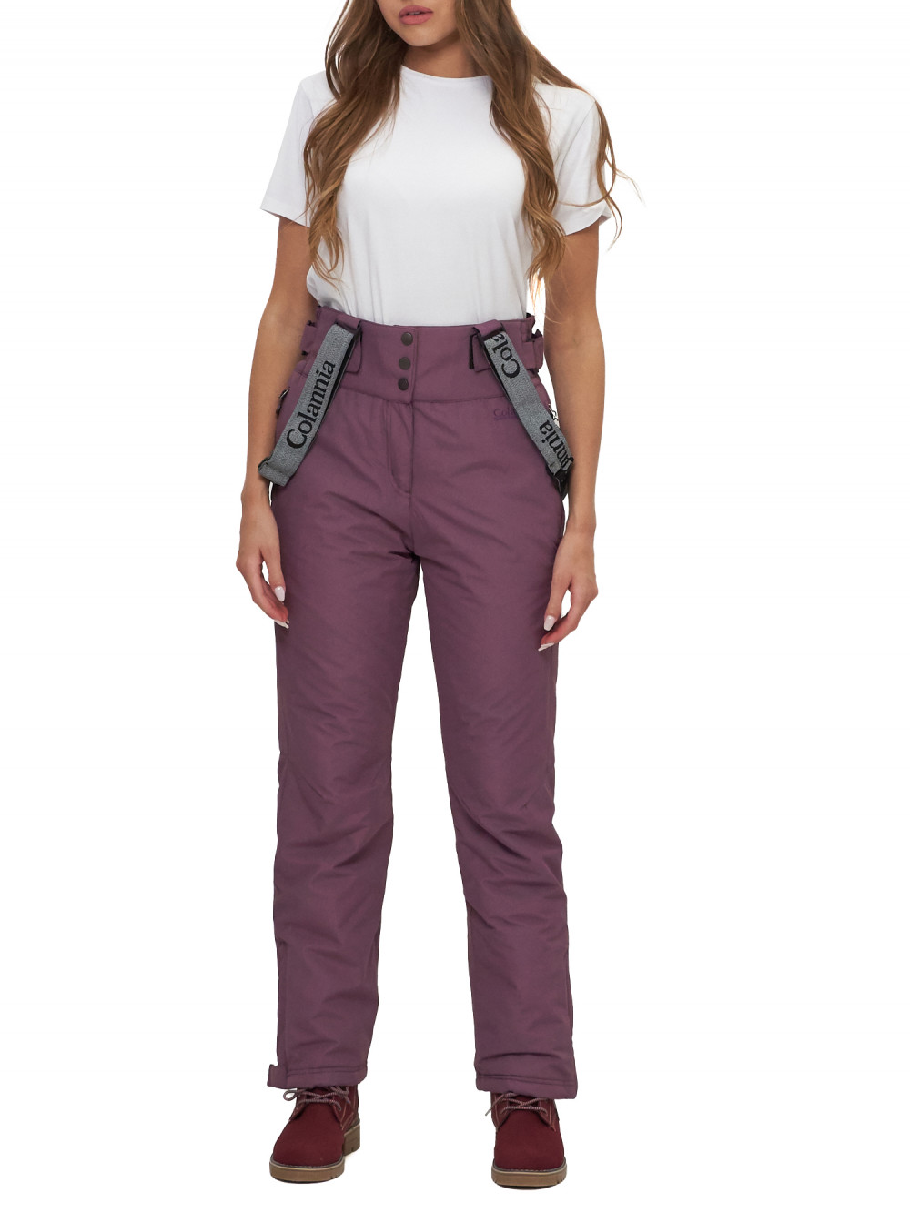 Полукомбинезон брюки горнолыжные женские AD66215TF фиолетового цвета, 48