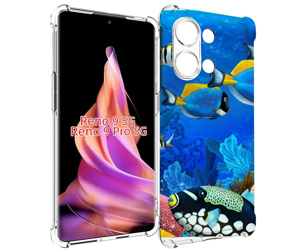 

Чехол MyPads Рыбки для Oppo Reno 9/Reno 9 Pro, Прозрачный, Tocco