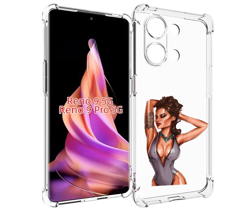 

Чехол MyPads Роскошная-девушка женский для Oppo Reno 9/Reno 9 Pro, Прозрачный, Tocco