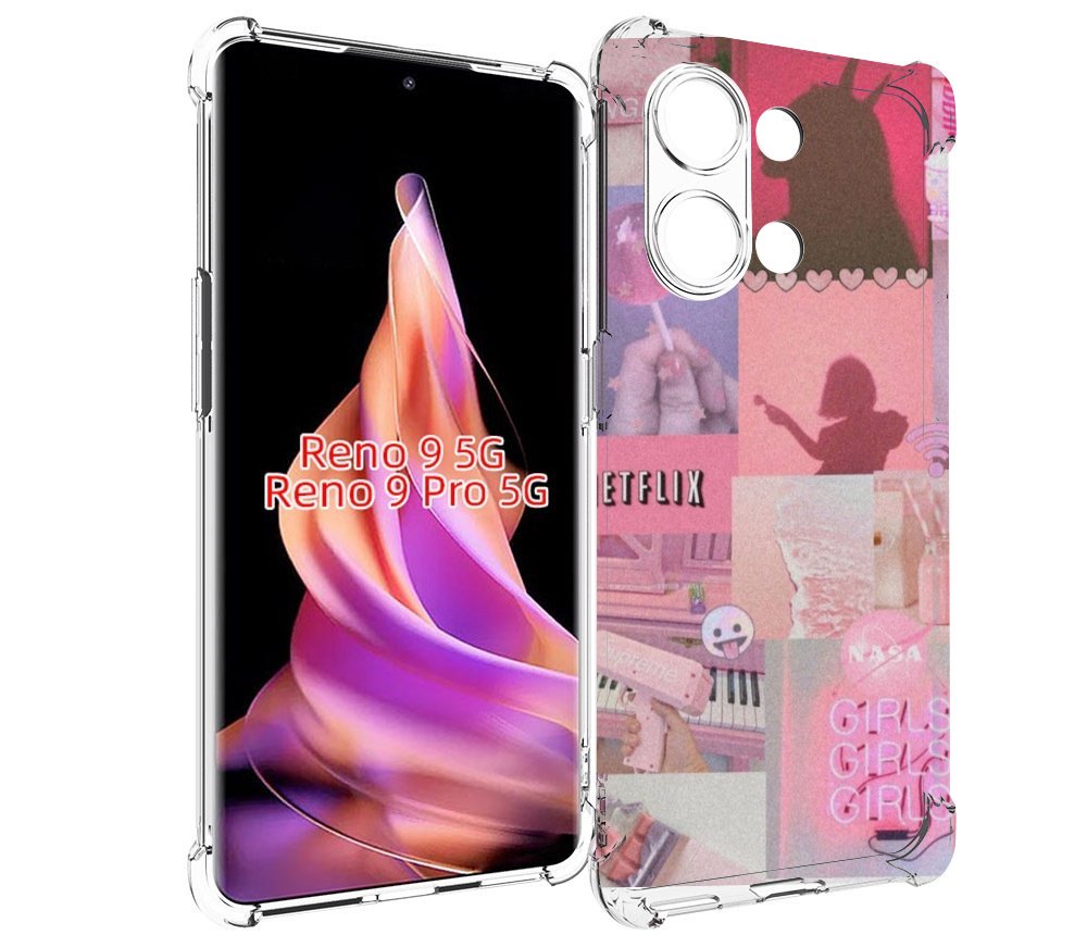 

Чехол MyPads Розовый-вайб для Oppo Reno 9/Reno 9 Pro, Прозрачный, Tocco