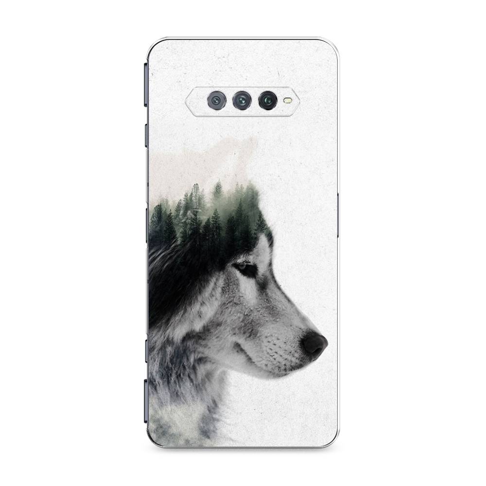 

Чехол на Xiaomi Black Shark 4 "Волк лес", Серый;белый, 311650-1