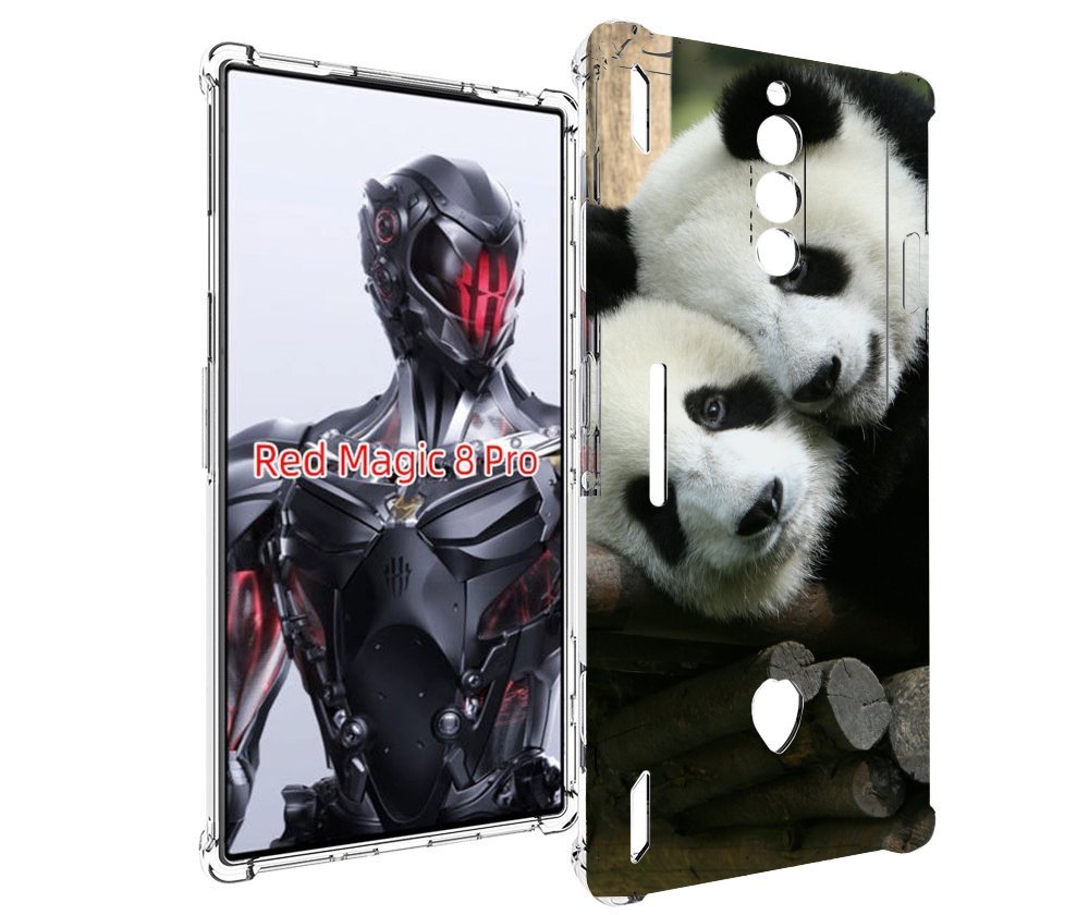 Чехол MyPads Две-панды для ZTE Nubia Red Magic 8 Pro / Red Magic 8 Pro Plus