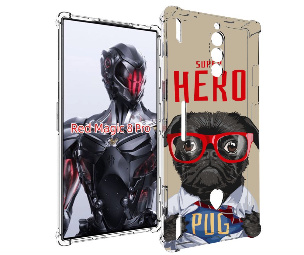 Чехол MyPads Герой-PUG для ZTE Nubia Red Magic 8 Pro / Red Magic 8 Pro Plus