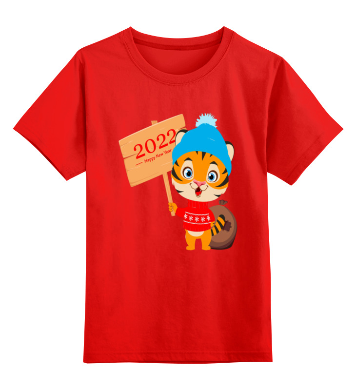 

Футболка детская Printio Год тигра цв. красный р. 128, Год тигра