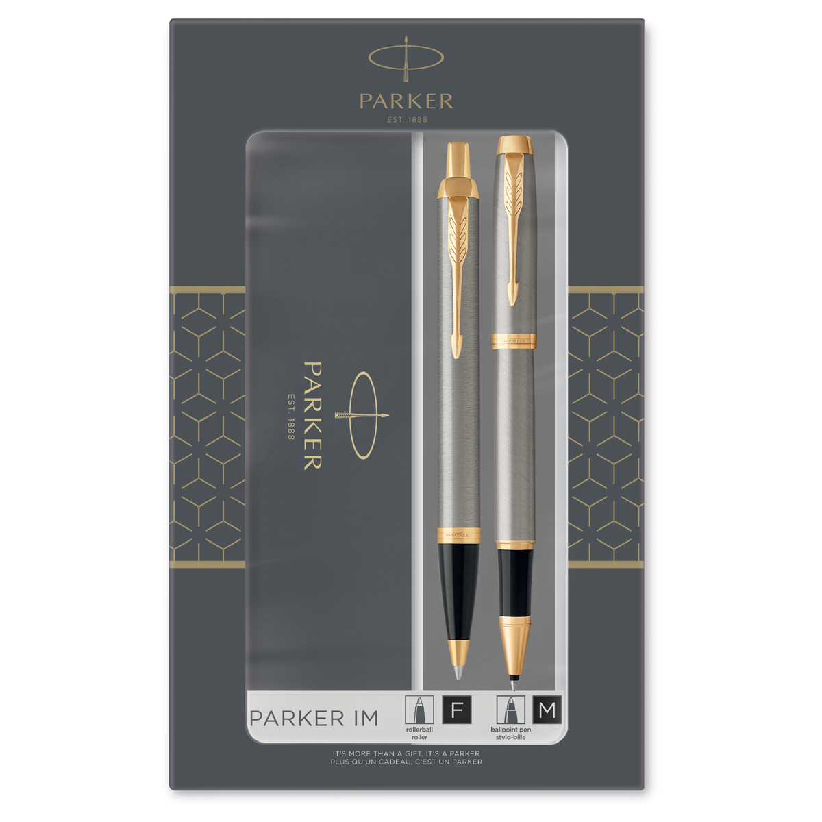 

Набор Parker IM Brushed Metal GT: ручка шариковая, 1,0мм и ручка-роллер, 1,0мм, под упак